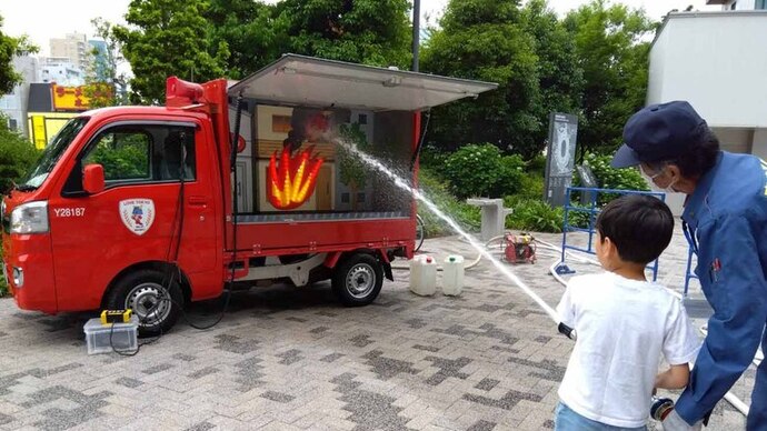 【セイコーGGP】体験型ブースで大会をもっと楽しもう!まちかど消防車 放水体験を実施中!