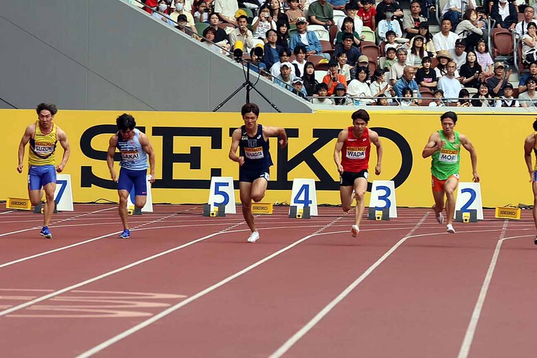 【セイコーGGP】男子100m決勝:栁田大輝(東洋大)が10秒21で優勝